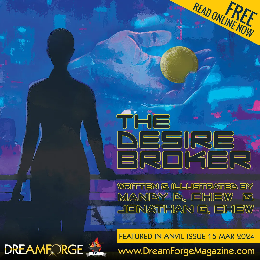 Blue and purple cover art showing a silhouetted figure before an outstretched hand holding a gold coin.